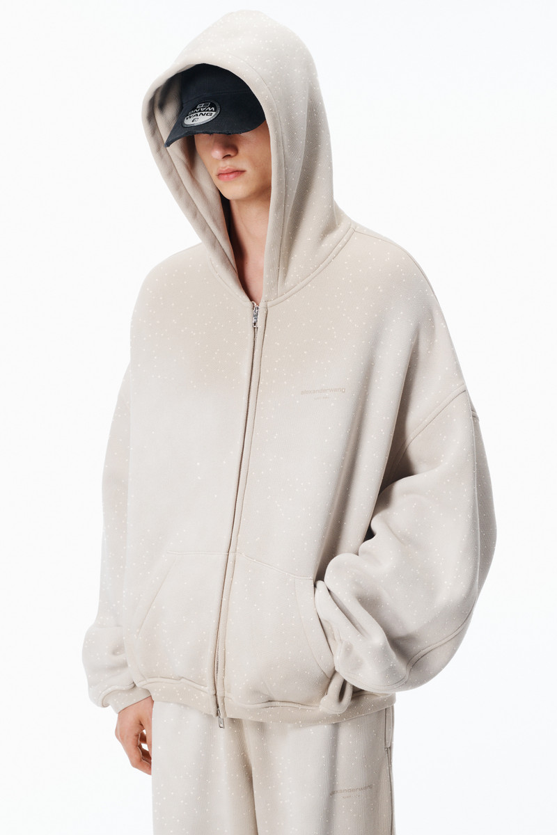 Crystal Washed Terry Zip Hoodie 3