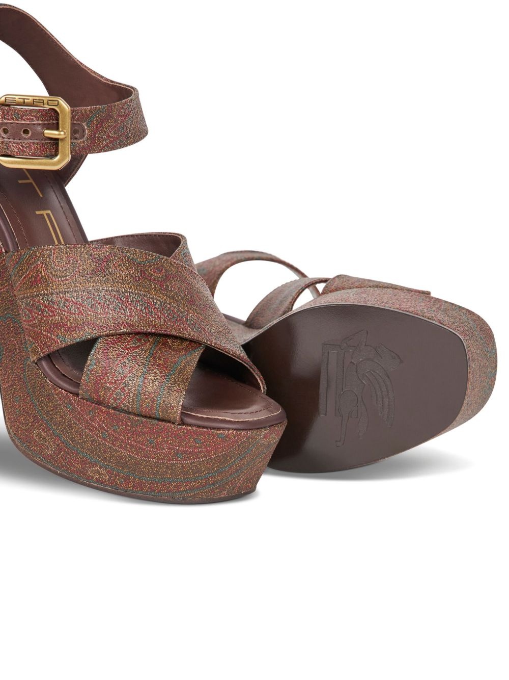 100mm paisley platform sandals - 3