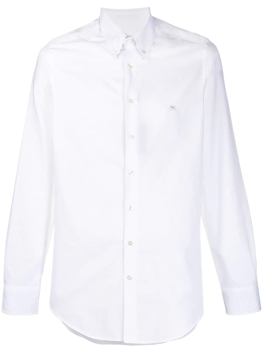 embroidered-logo button-up shirt - 1