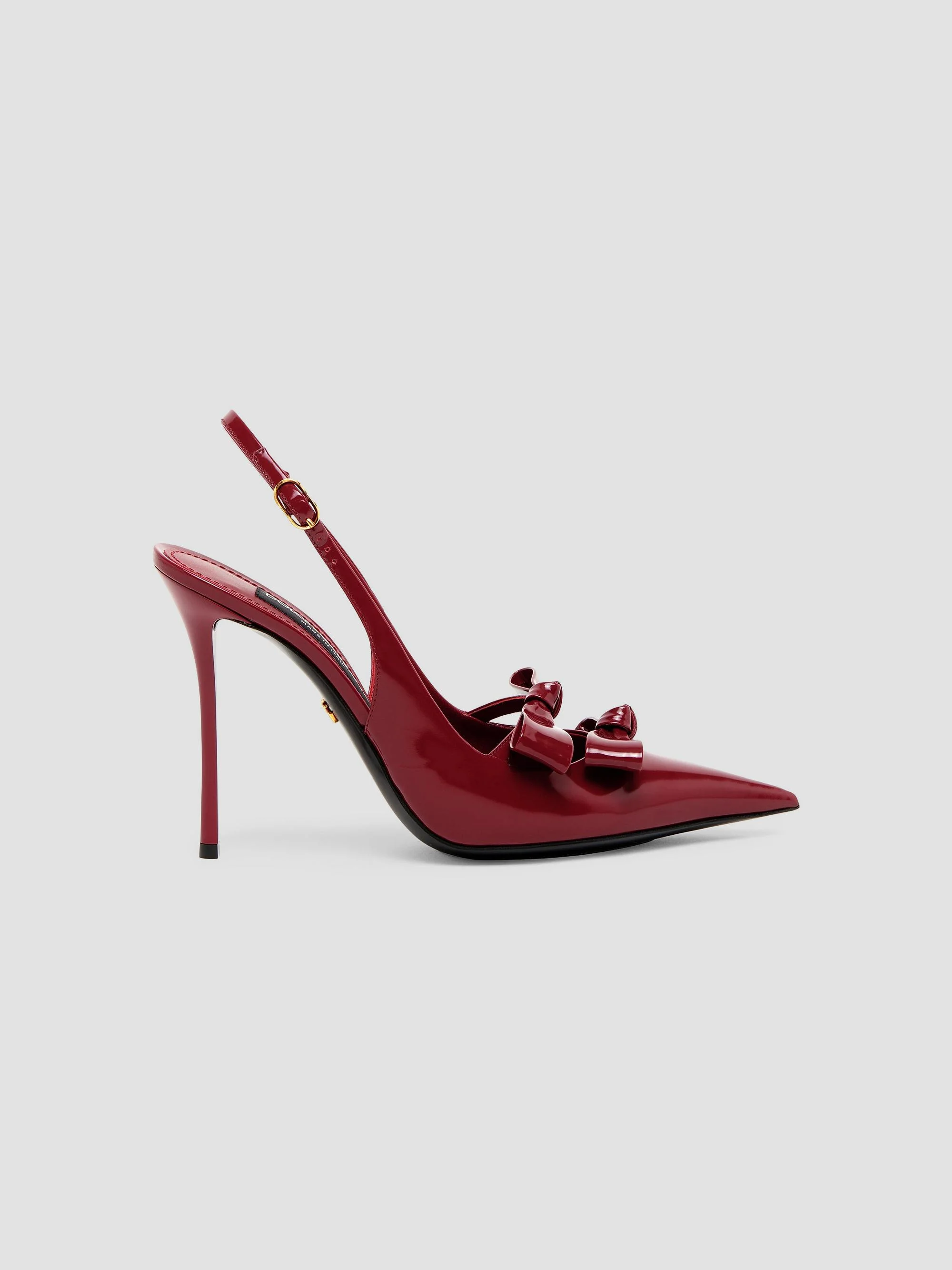 Women's 90MM Patent Leather Slingback Pumps - Tono Vino - 1