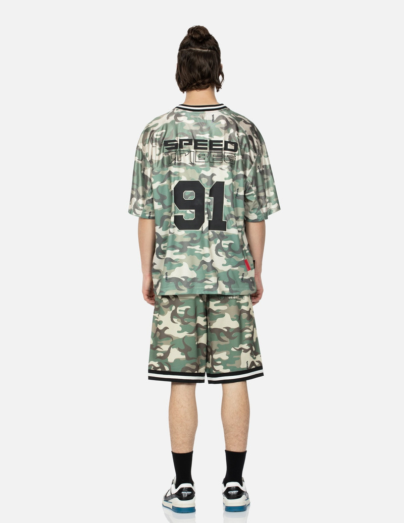 EVISU GODHEAD APPLIQUÉ MESH SHORTS outlook