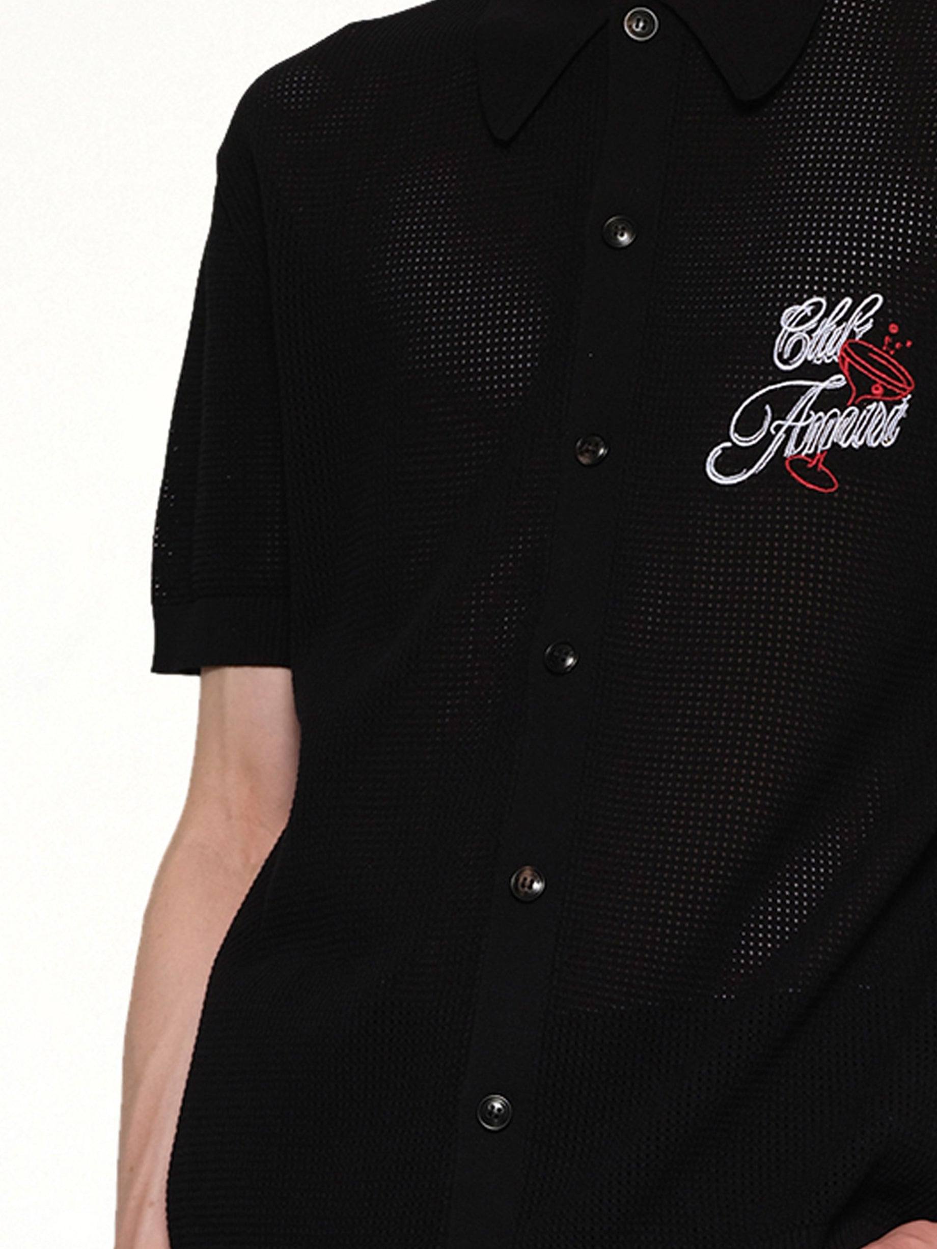 Club Amiri Crochet Shirt in Black - 3