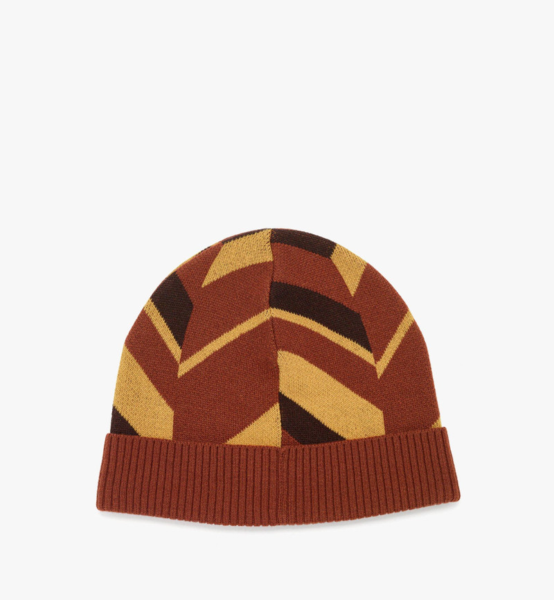 Mega Herringbone Beanie in Wool-Cashmere Jacquard 3