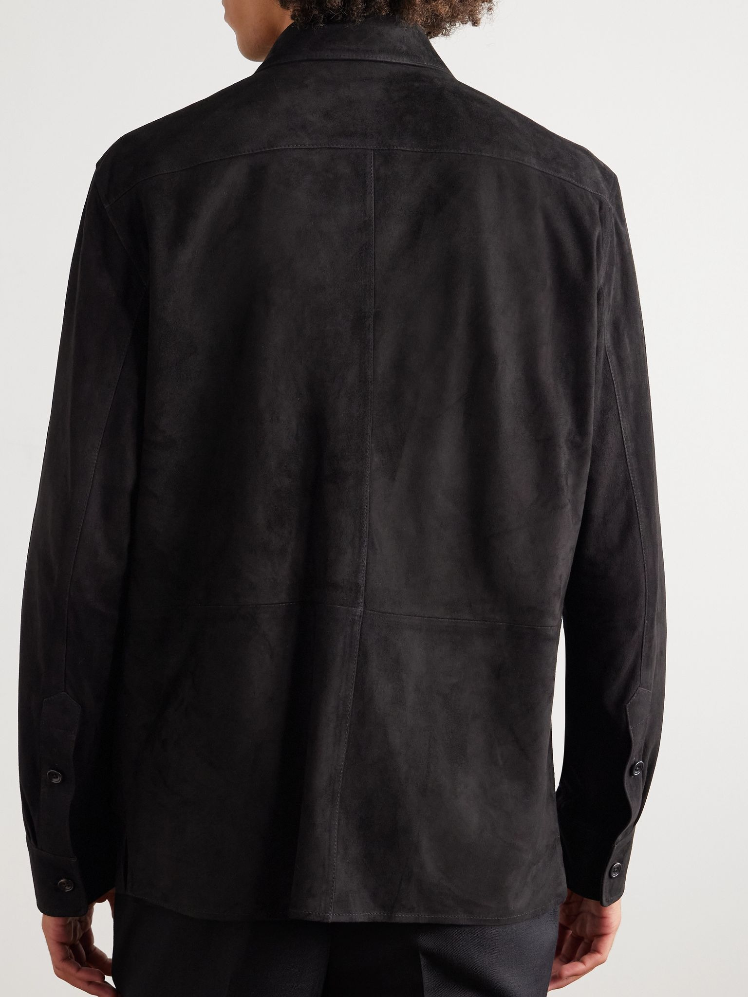 Barron Suede Overshirt Black - 4