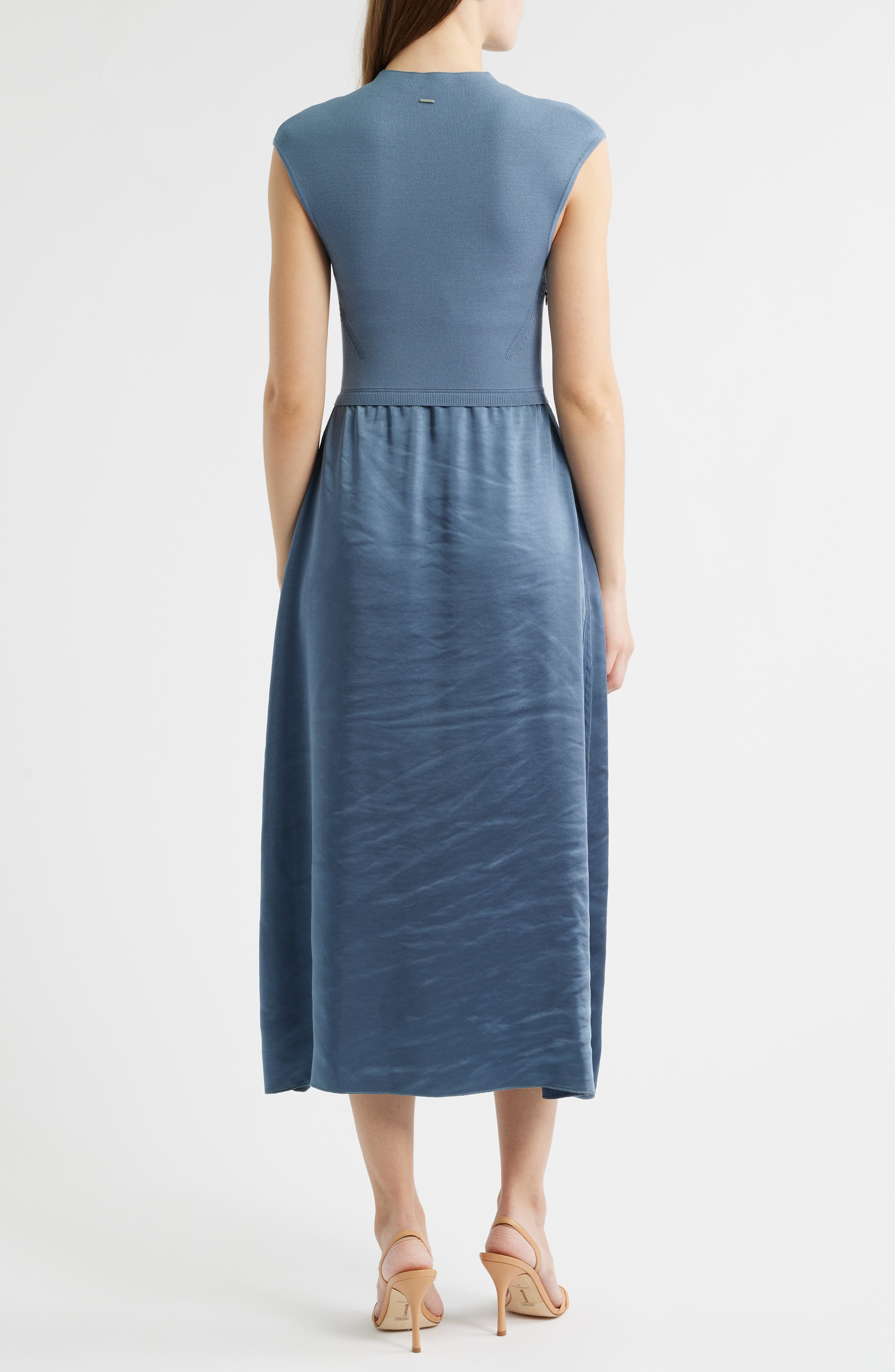 BOSS Ferdolini Mixed Media Midi Dress in Tanzanite at Nordstrom - 2