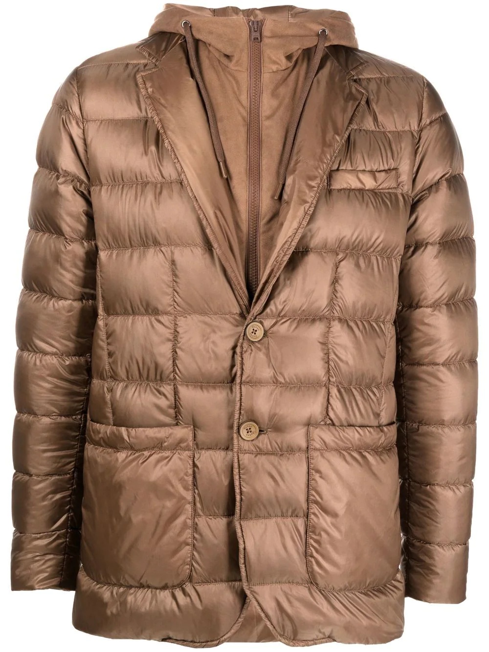 padded button-up down jacket - 1