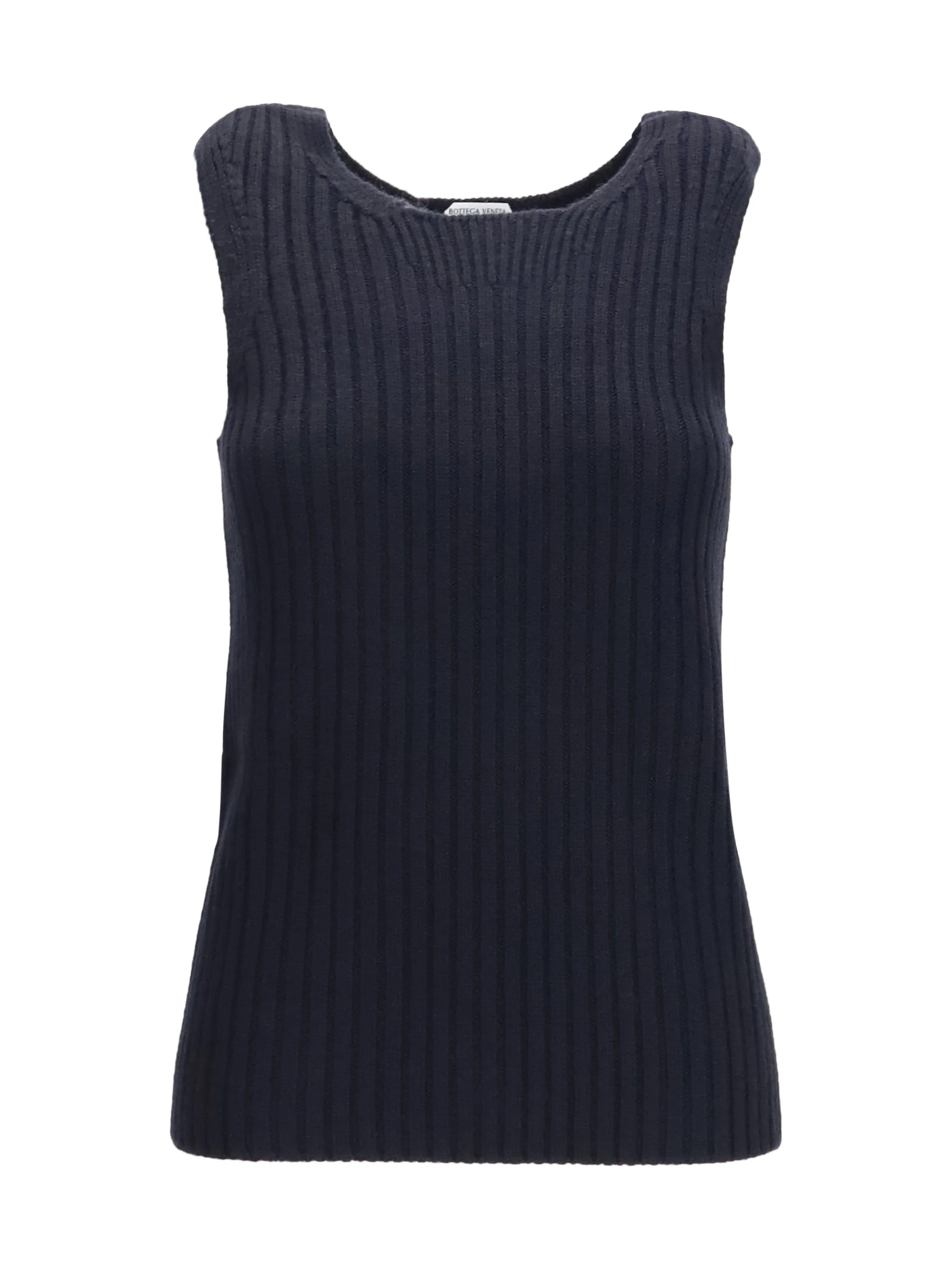 Bottega Veneta Merino Wool Ribbed Tank Top Midnight Blue - 1