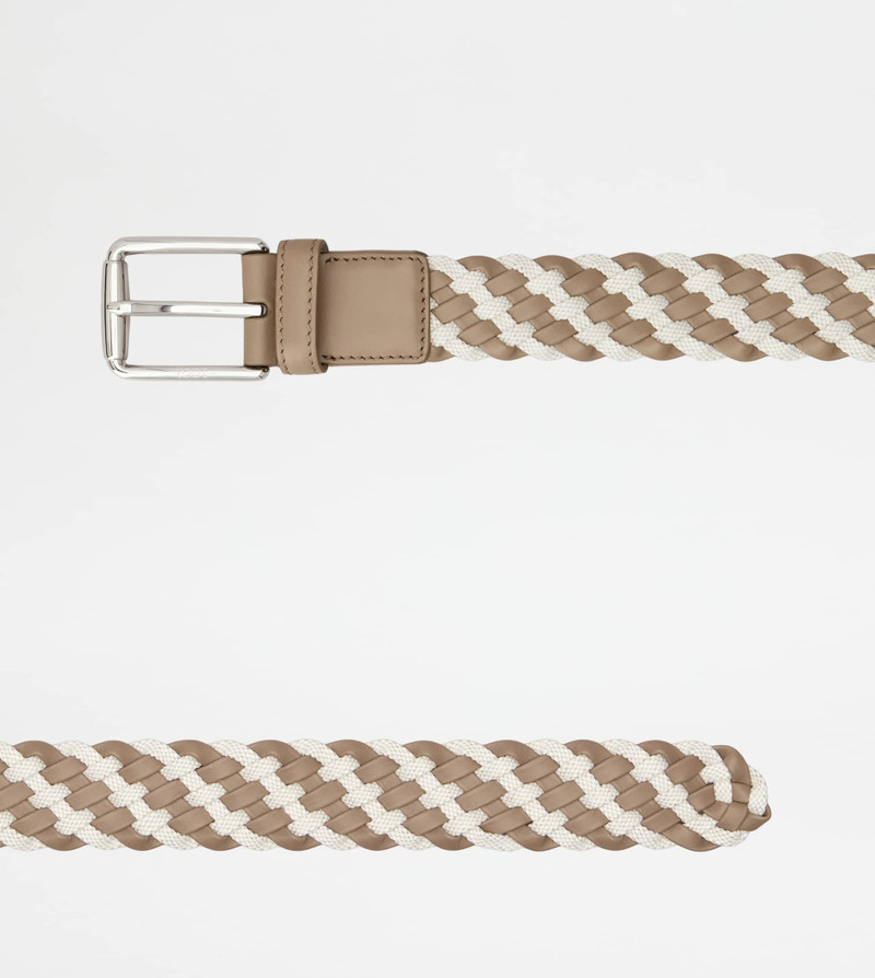 Tod's BELT IN LEATHER AND CANVAS outlook