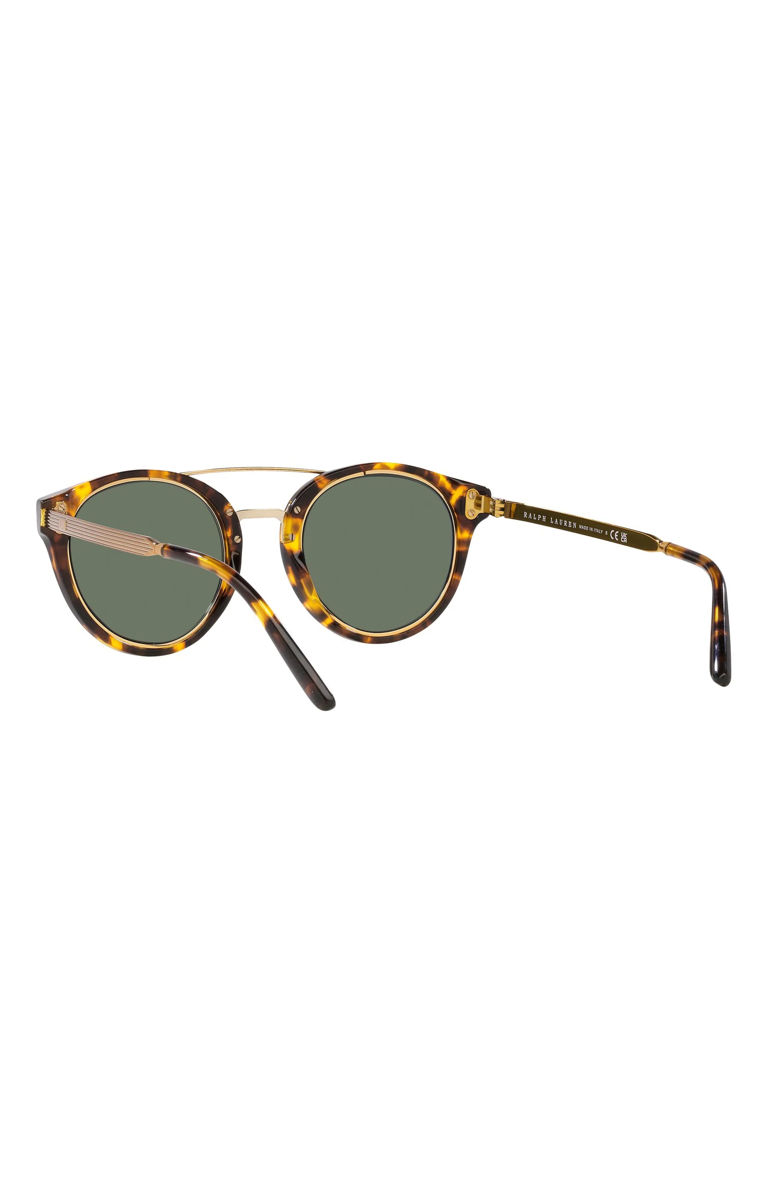 49mm Round Sunglasses in Havana/Green - 4