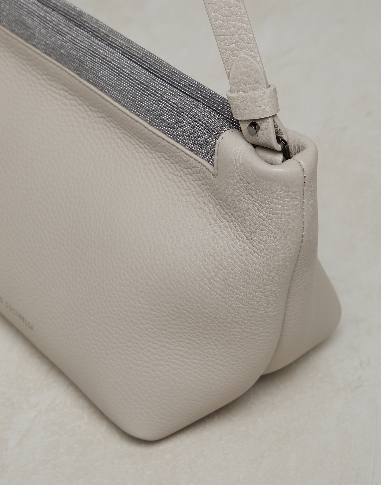 Texture calfskin soft bag with precious opening - 3