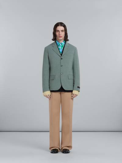 Marni BLAZER IN TROPICAL WOOL WITH GREEN CHECKS outlook
