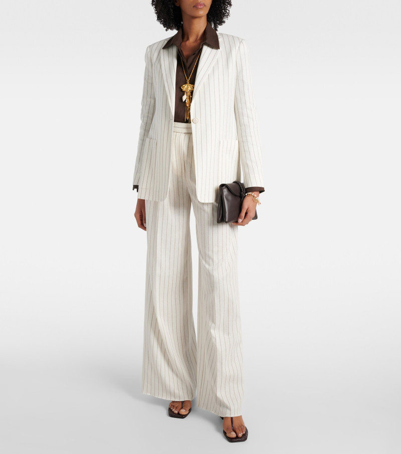 Max Mara Jadi striped cotton and linen blazer outlook