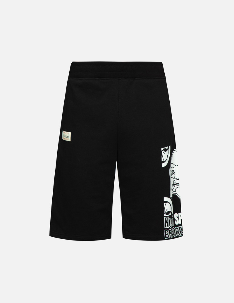 GODHEAD AND KAMON PRINT SWEAT SHORTS 1