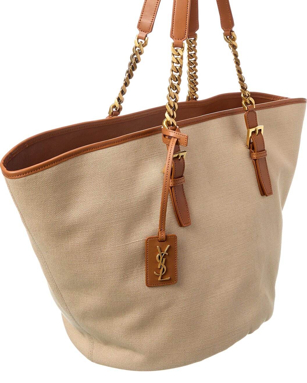 Saint Laurent Canvas & Leather Tote - 3
