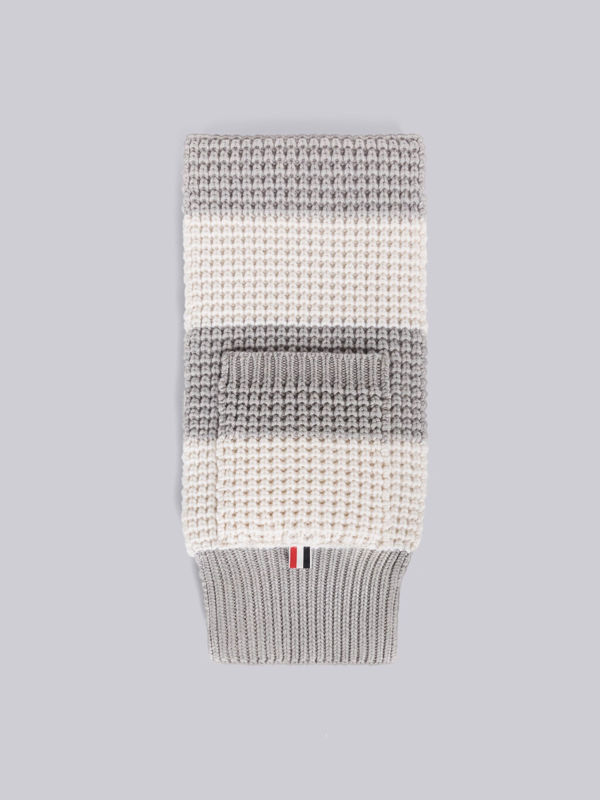 RUGBY STRIPE CASHMERE WAFFLE FOOTBALL POCKET SCARF - 1