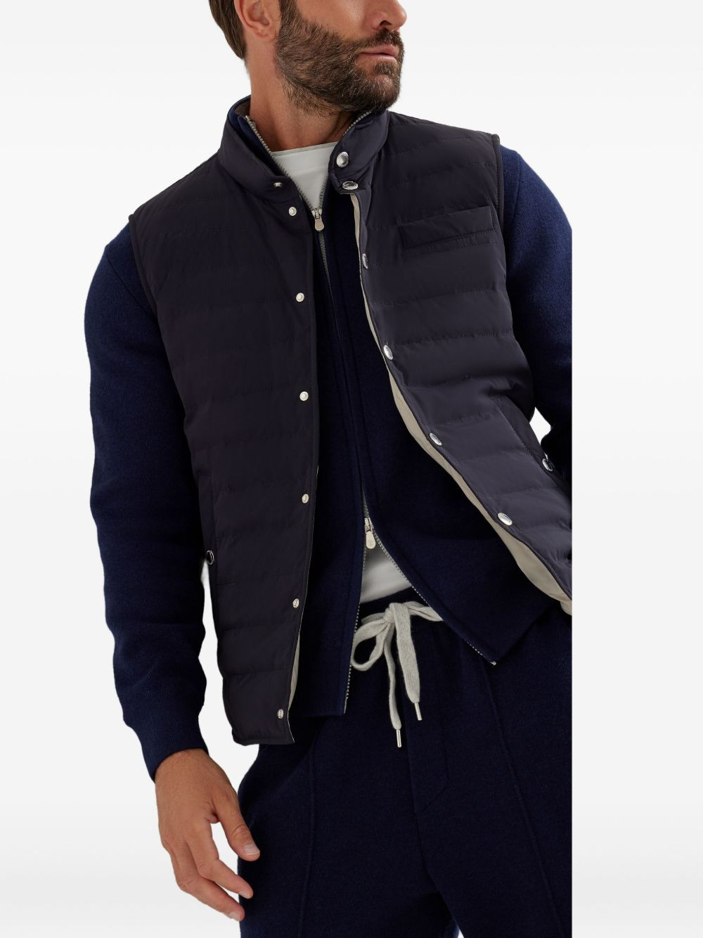 quilted snap-fastening gilet - 4
