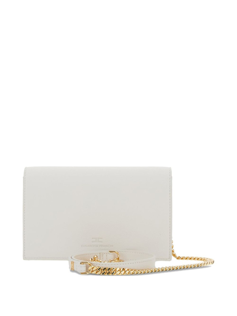 ELISABETTA FRANCHI lettering chain clutch bag outlook