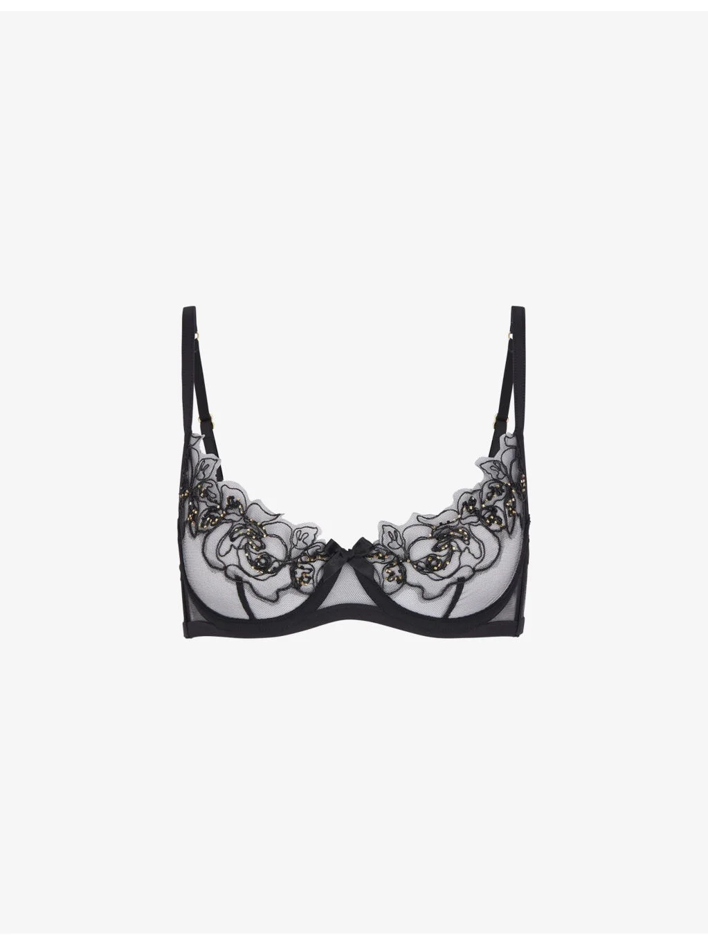 Lindie embroidered underwired mesh bra - 1