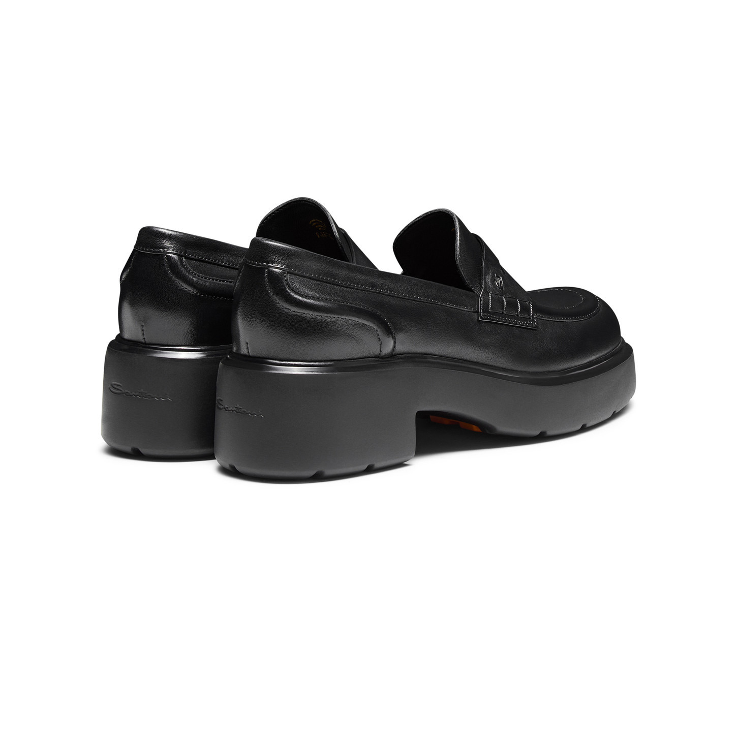 Women's black leather Easy penny loafer - 3