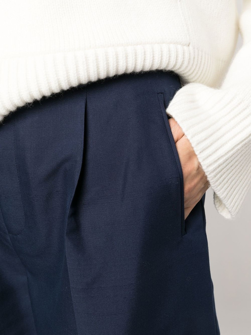 pleated silk shorts 5