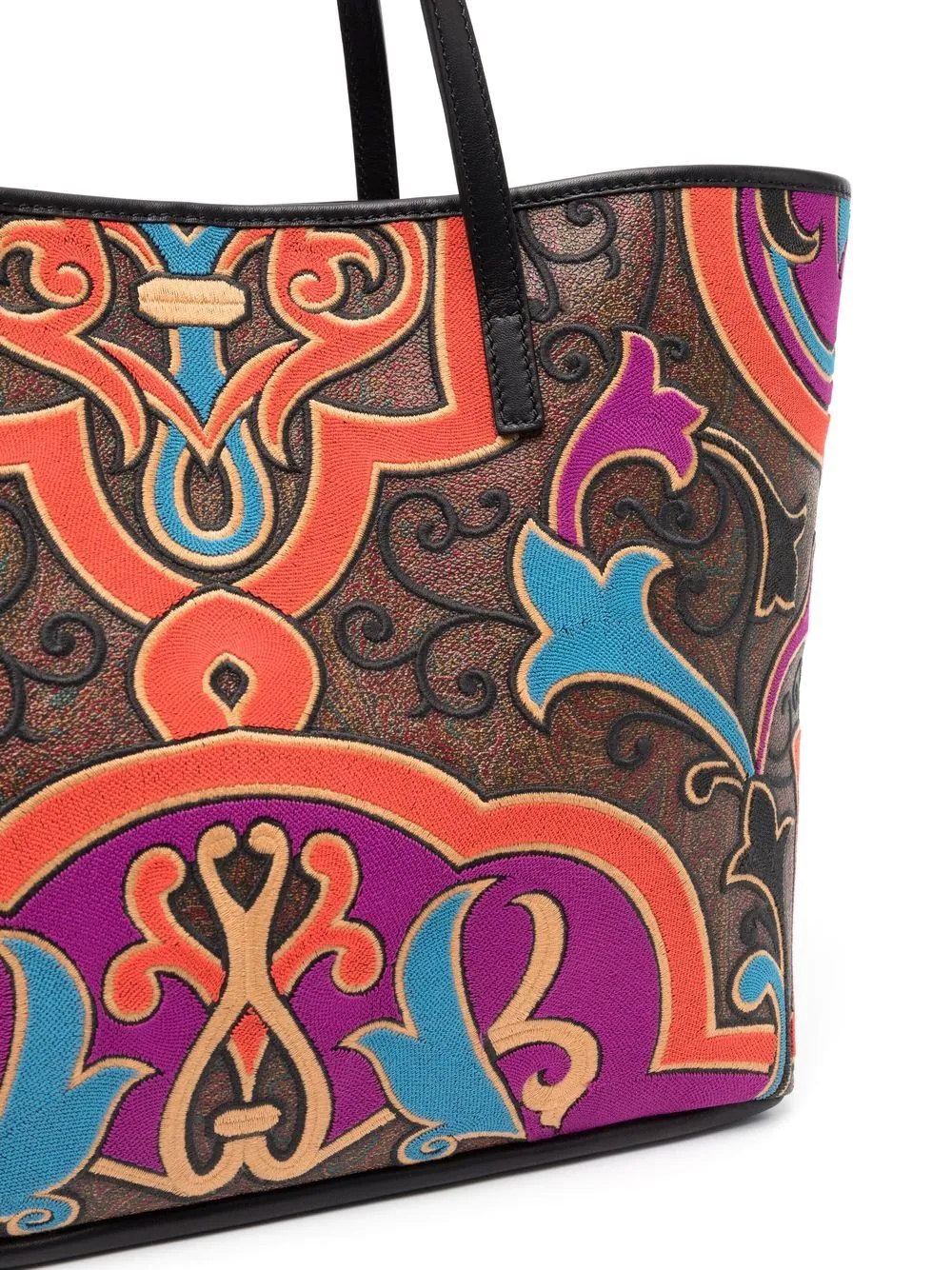 Paisley embroidery shopping tote-bag - 4