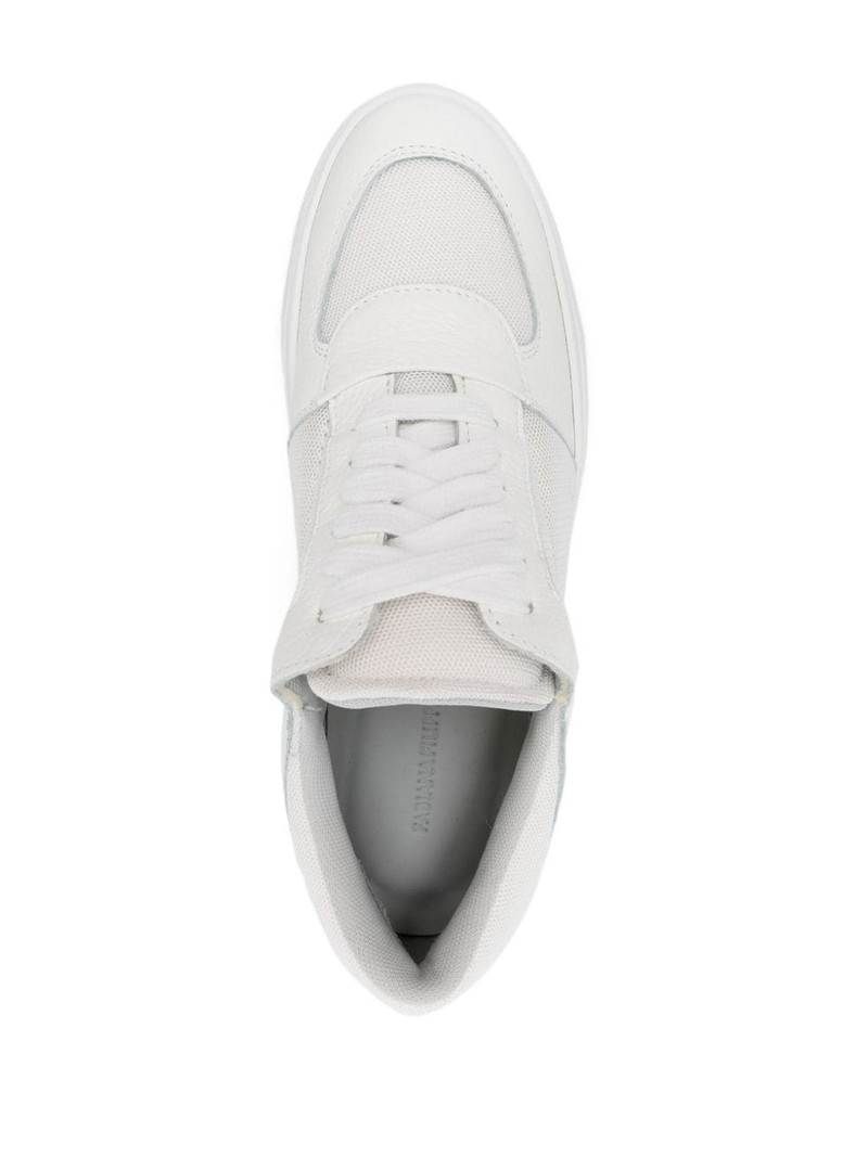 mesh-panels tonal leather sneakers 4