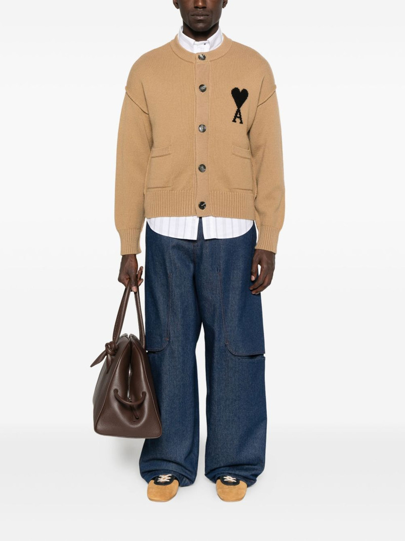 AMI Paris heart-logo buttoned cardigan outlook