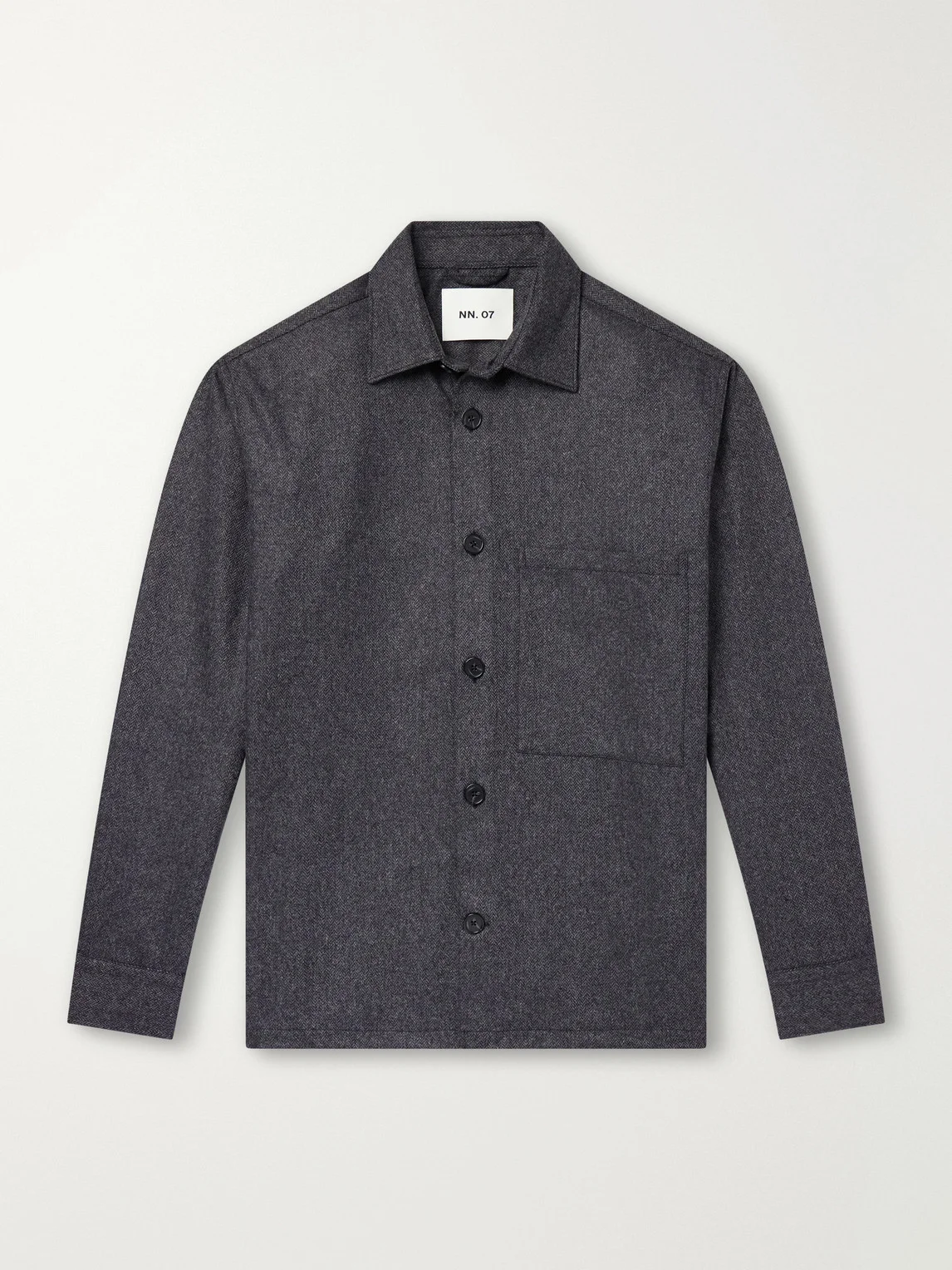 Freddy Herringbone Wool-Blend Shirt - 1
