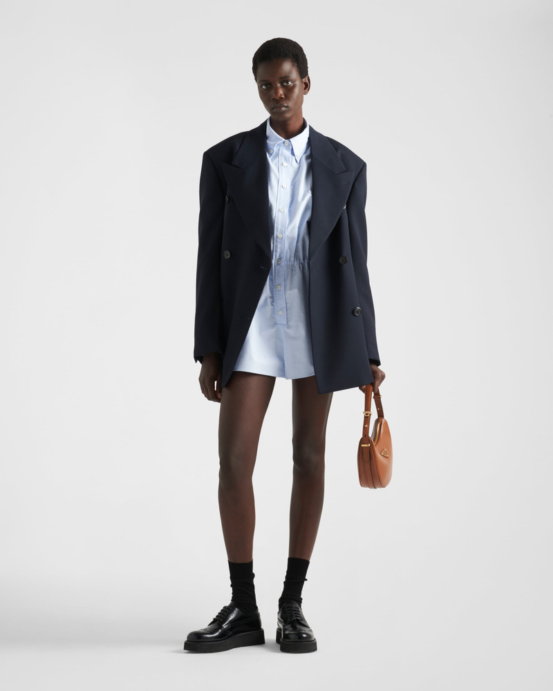 Prada Embroidered Oxford cotton jumpsuit outlook