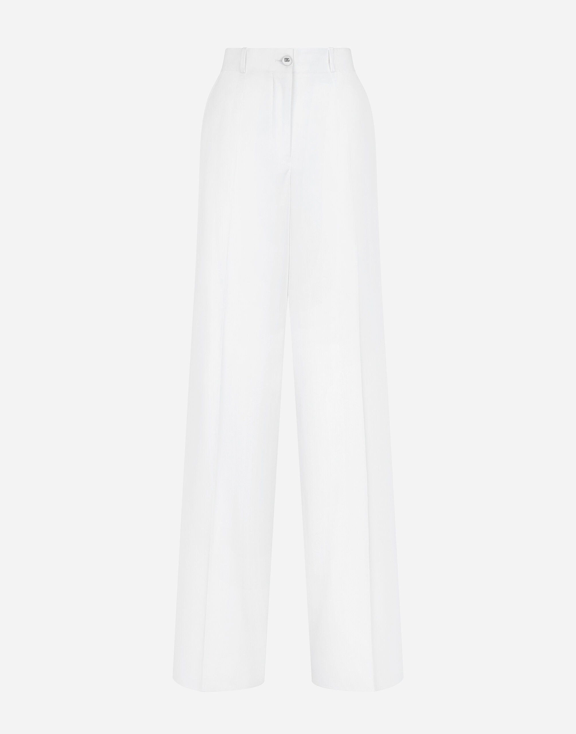 Flared cotton gabardine pants - 1