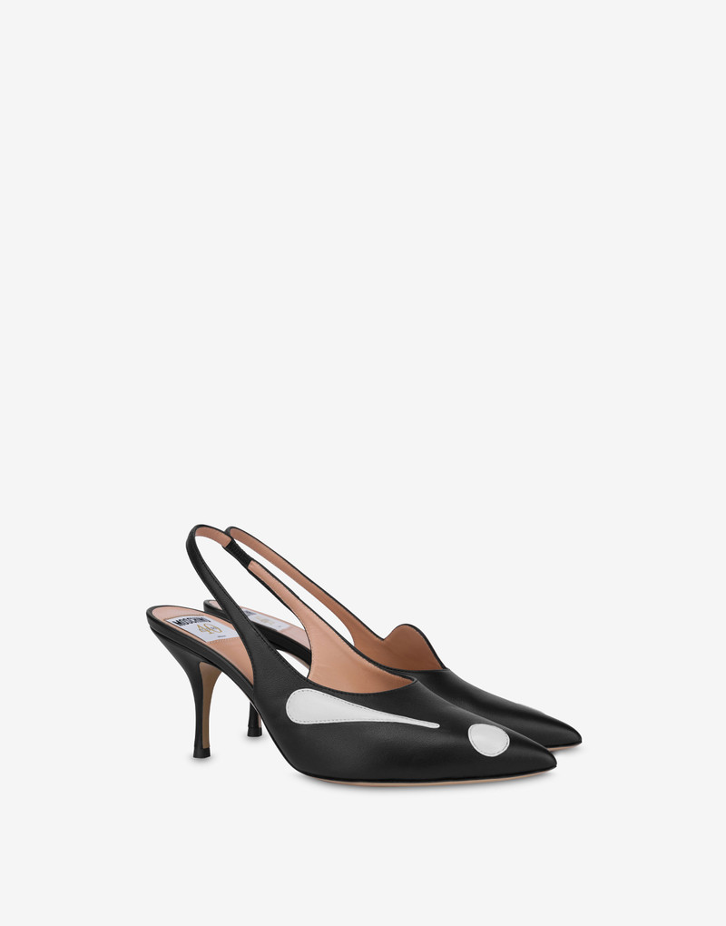 MOSCHINO SYMBOLS NAPPA LEATHER SLINGBACKS 1