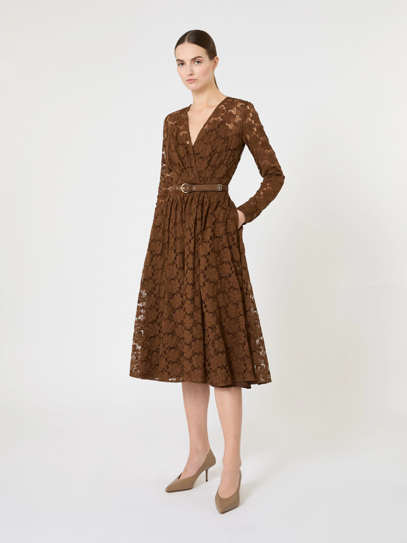 Max Mara Tulle midi dress - CHOCOLATE outlook