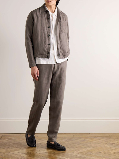 Oliver Spencer Fishtail Tapered Linen Trousers outlook