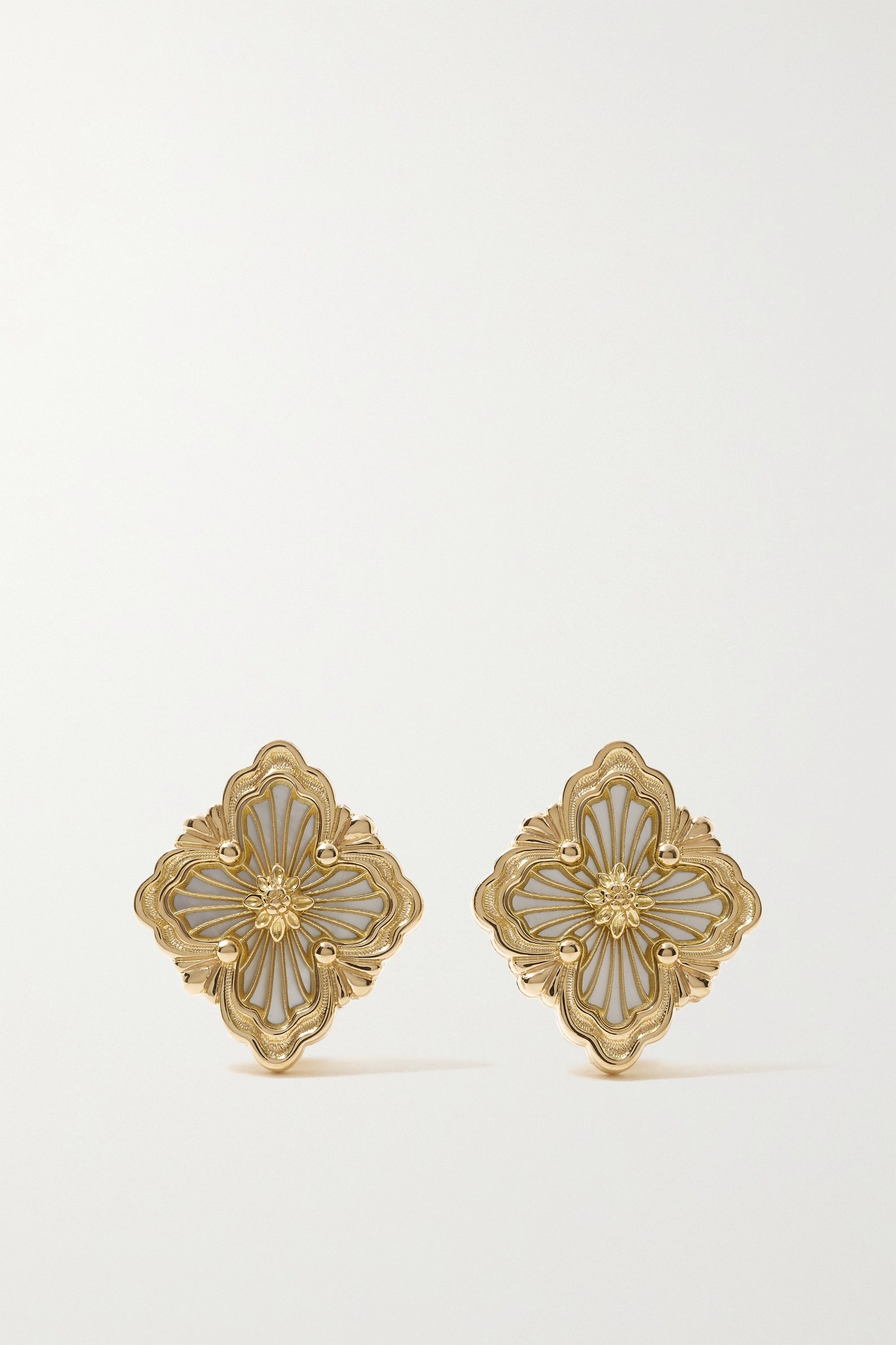 Opera Tulle 18-karat gold enamel earrings - 1