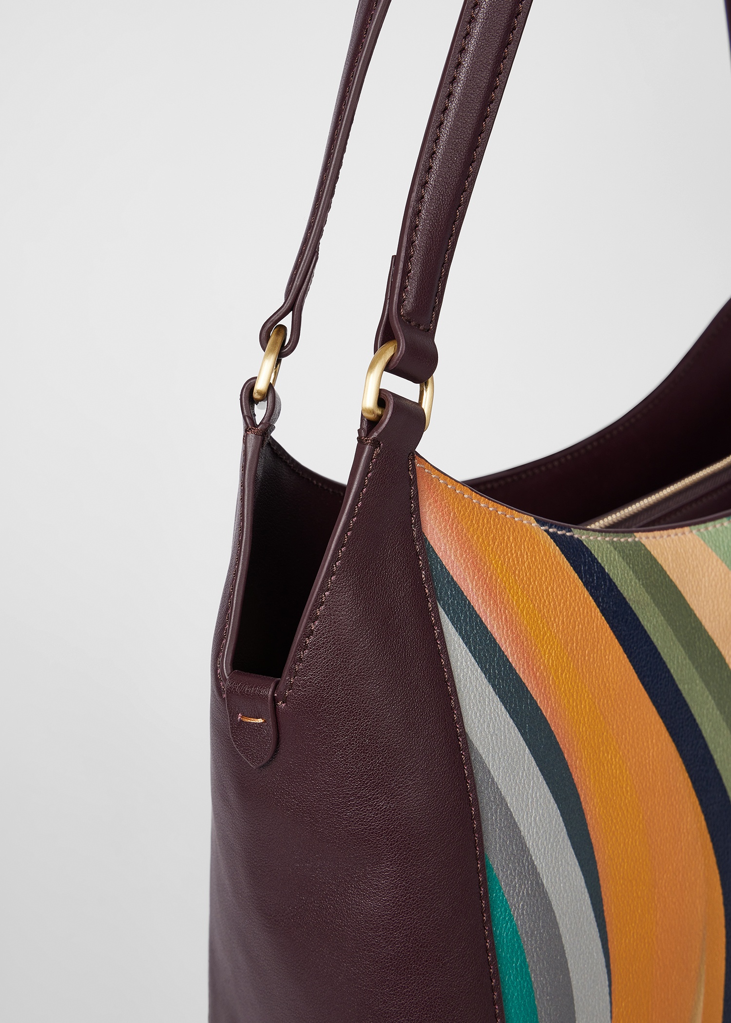 Women's 'Dusky Swirl' Leather Shopper Bag - 4