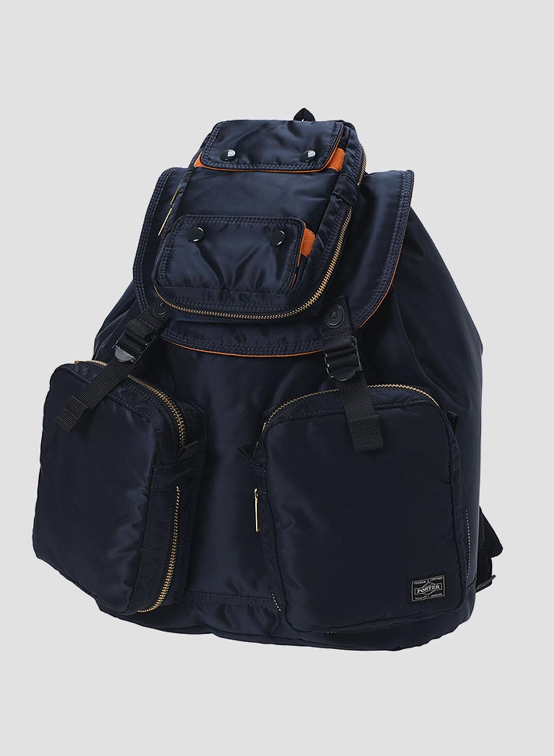 Nigel Cabourn Porter Yoshida Co Tanker Backpack in Iron Blue REVERSIBLE