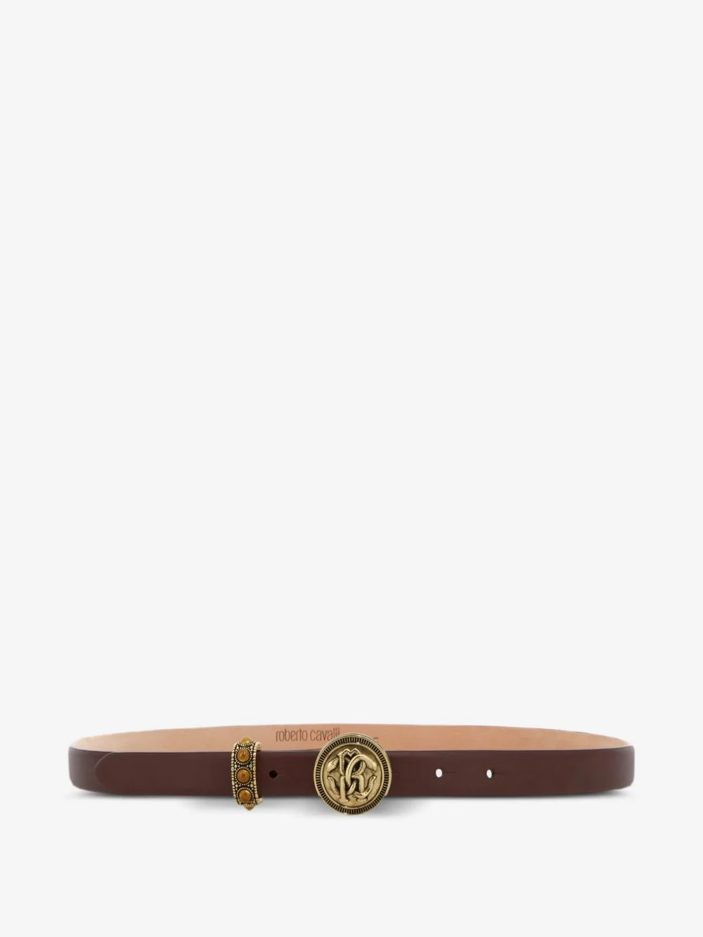 logo-plaque leather belt - 1