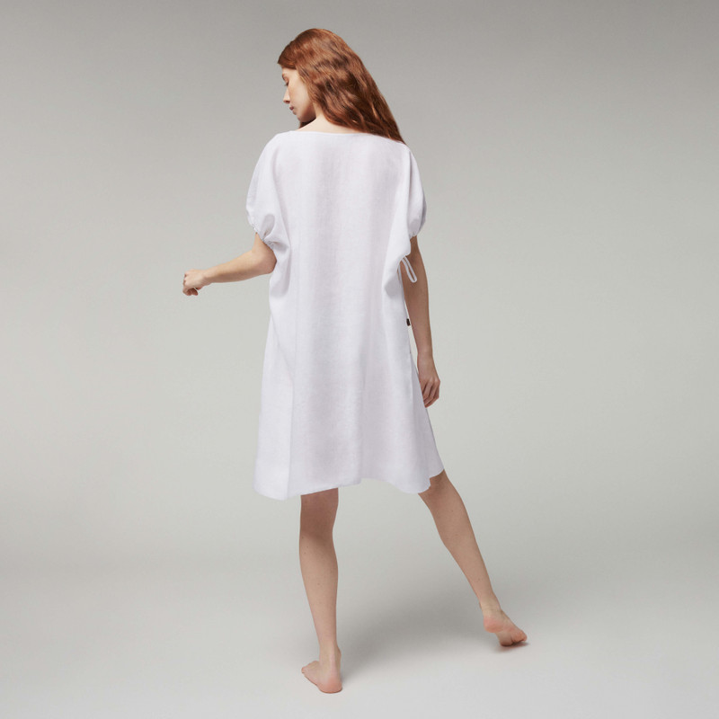 Women White Linen Square Dress- Vilebrequin x Angelo Tarlazzi 4