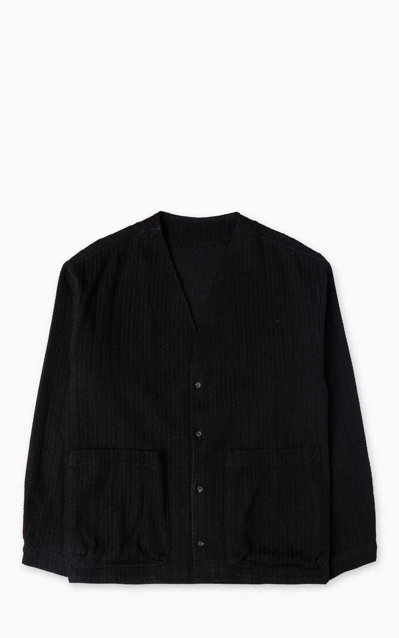 NAKED & FAMOUS DENIM WISE GUY SHIRT BLACK SUGIAYA 1