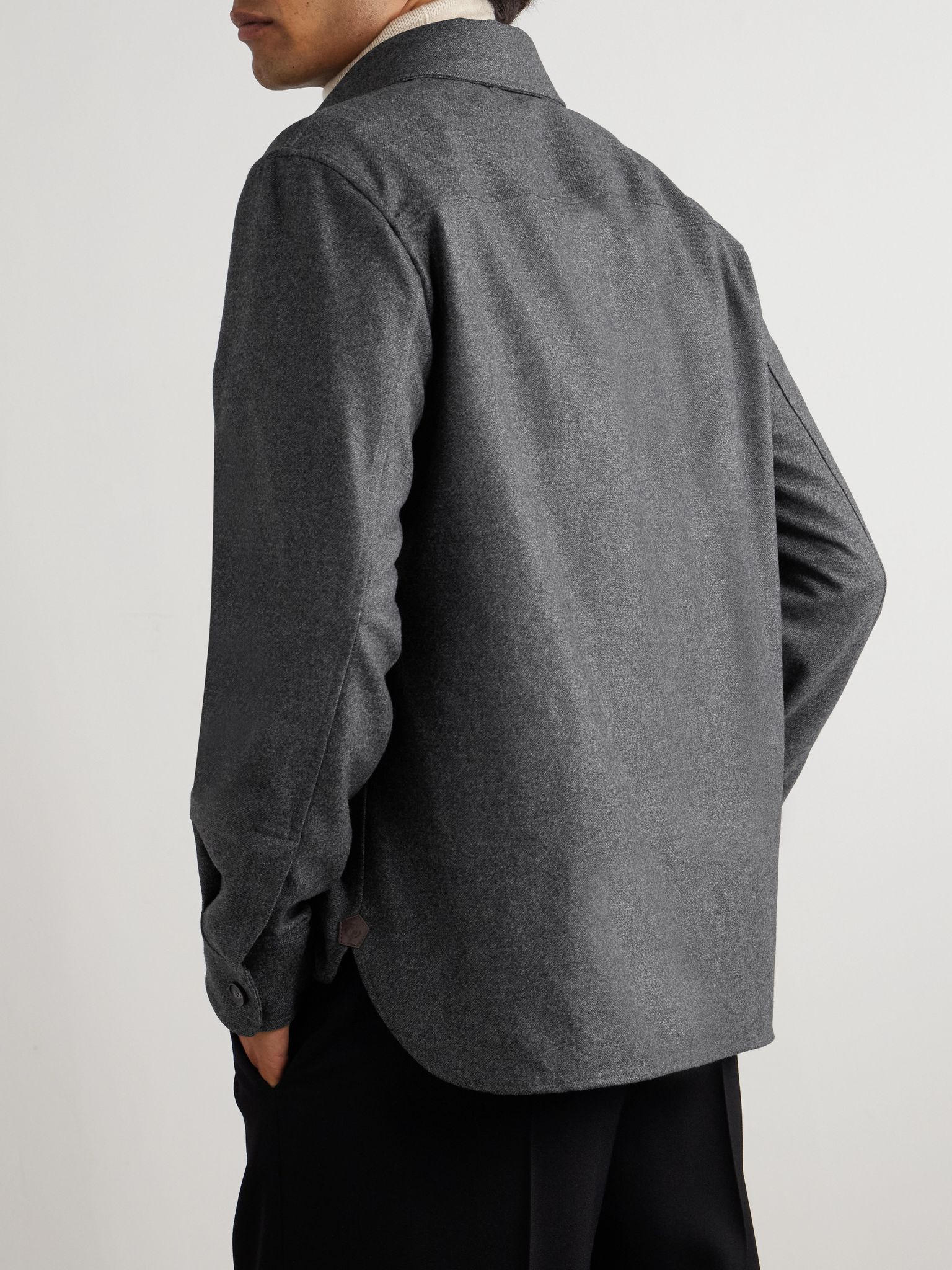 Jim Wish® Flannel Overshirt Gray - 4