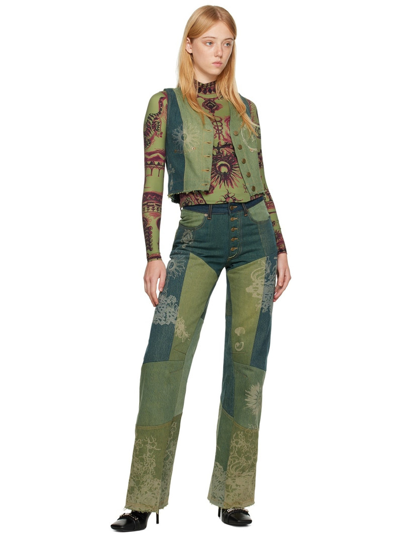 Marine Serre Green Geotic Tattoo Turtleneck outlook