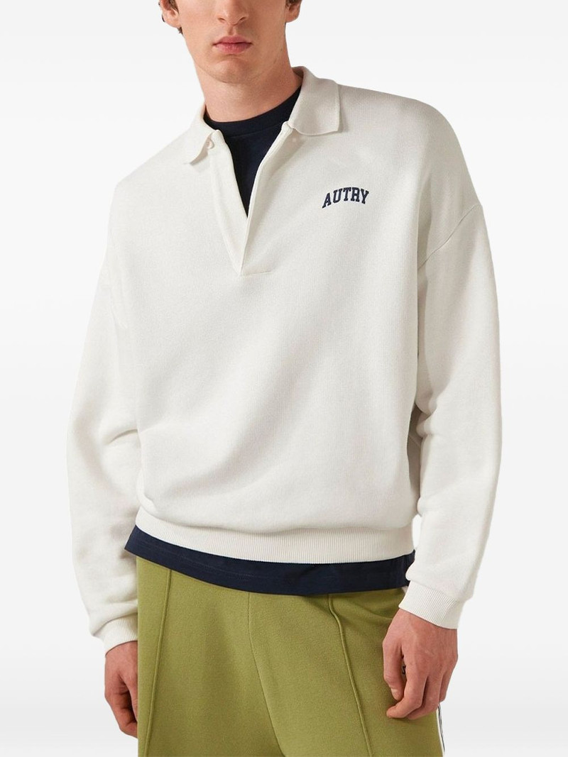 AUTRY long-sleeve logo-detail polo shirt outlook