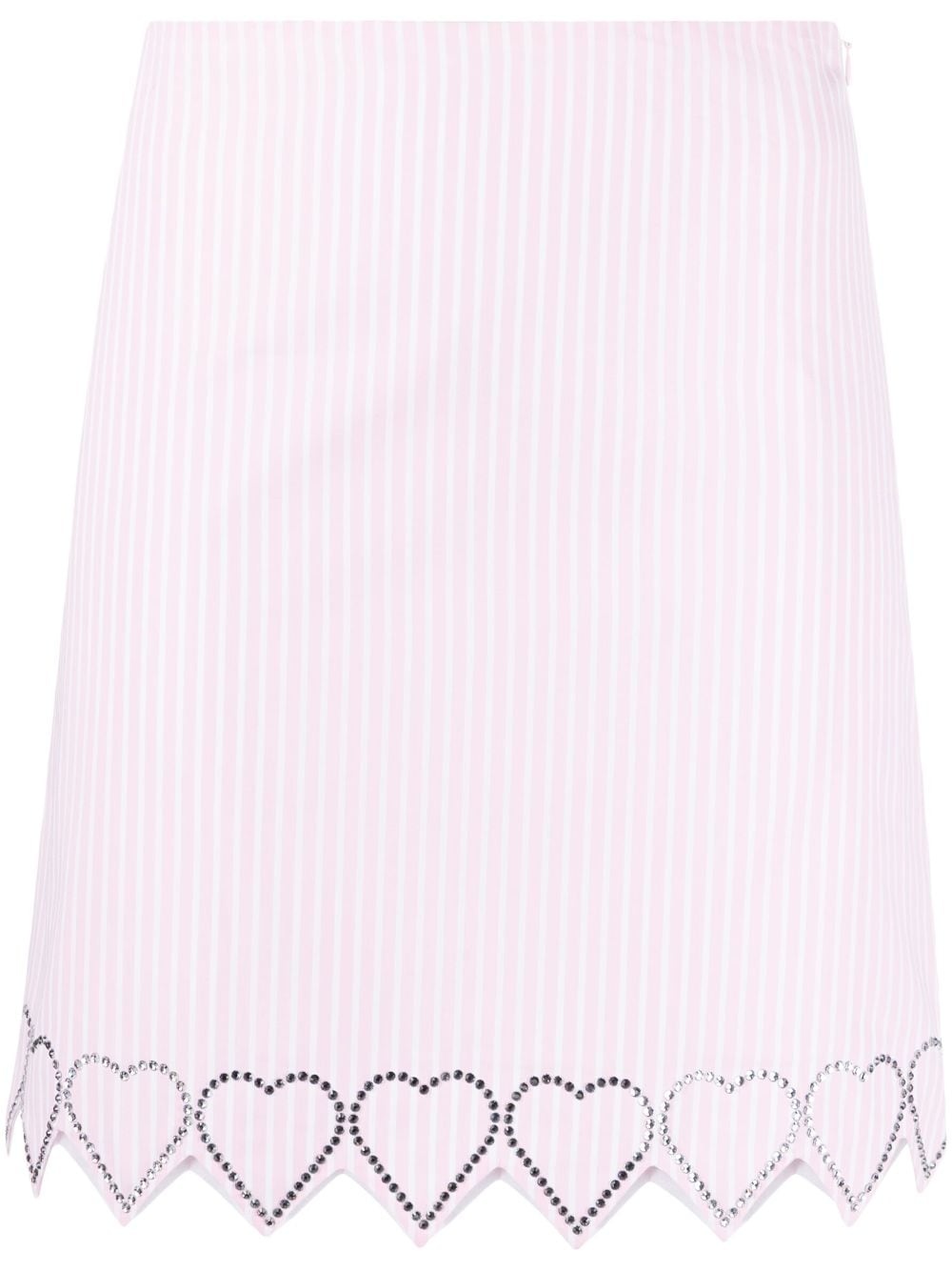 embellished heart-trim mini skirt - 1