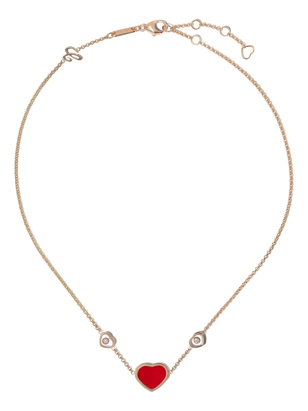 18kt rose gold Happy Hearts necklace - 1