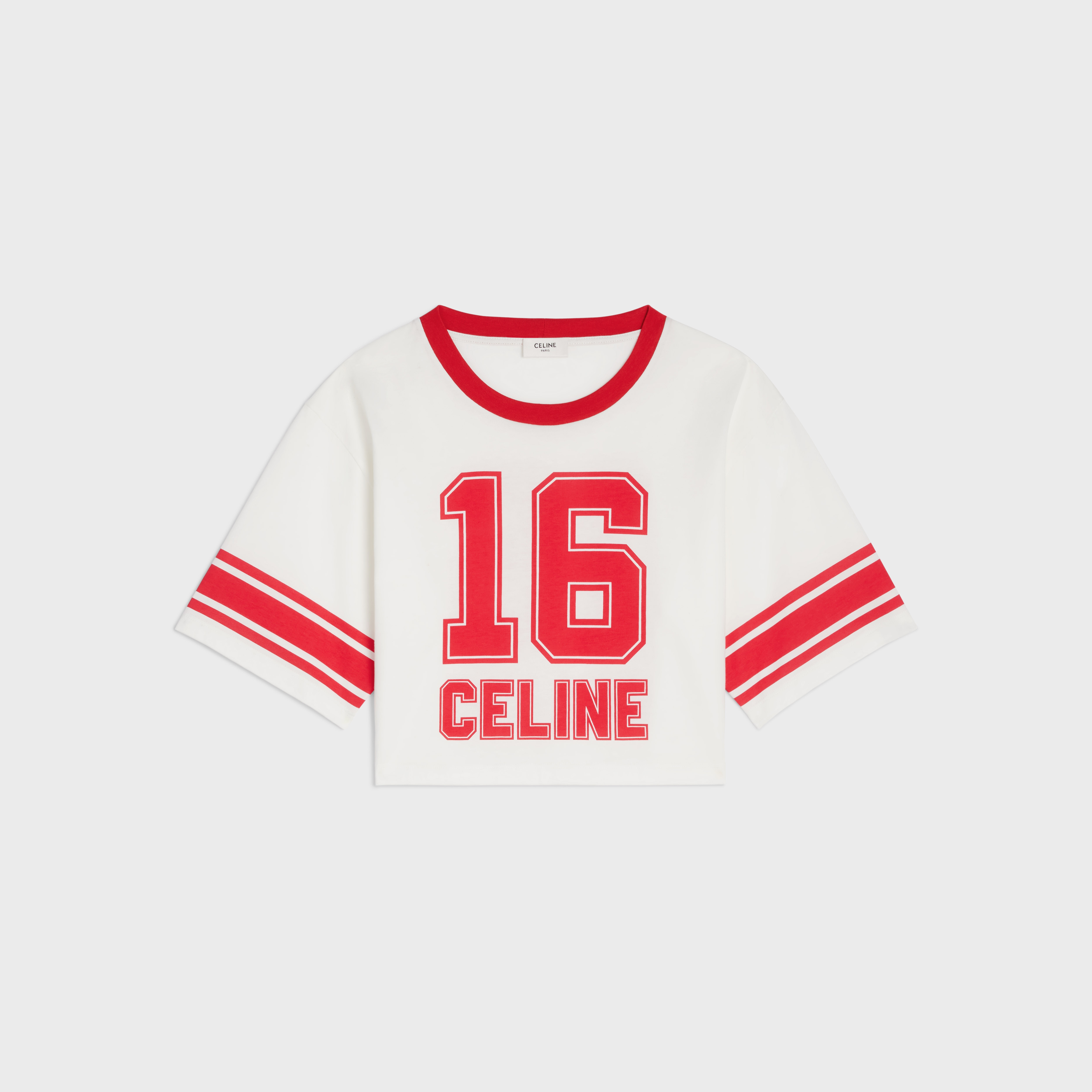 Celine 16 cropped t-shirt in cotton jersey - 1