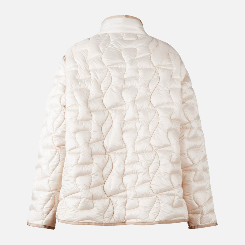 Quilted Bomber Jacket Ivory Beige 2