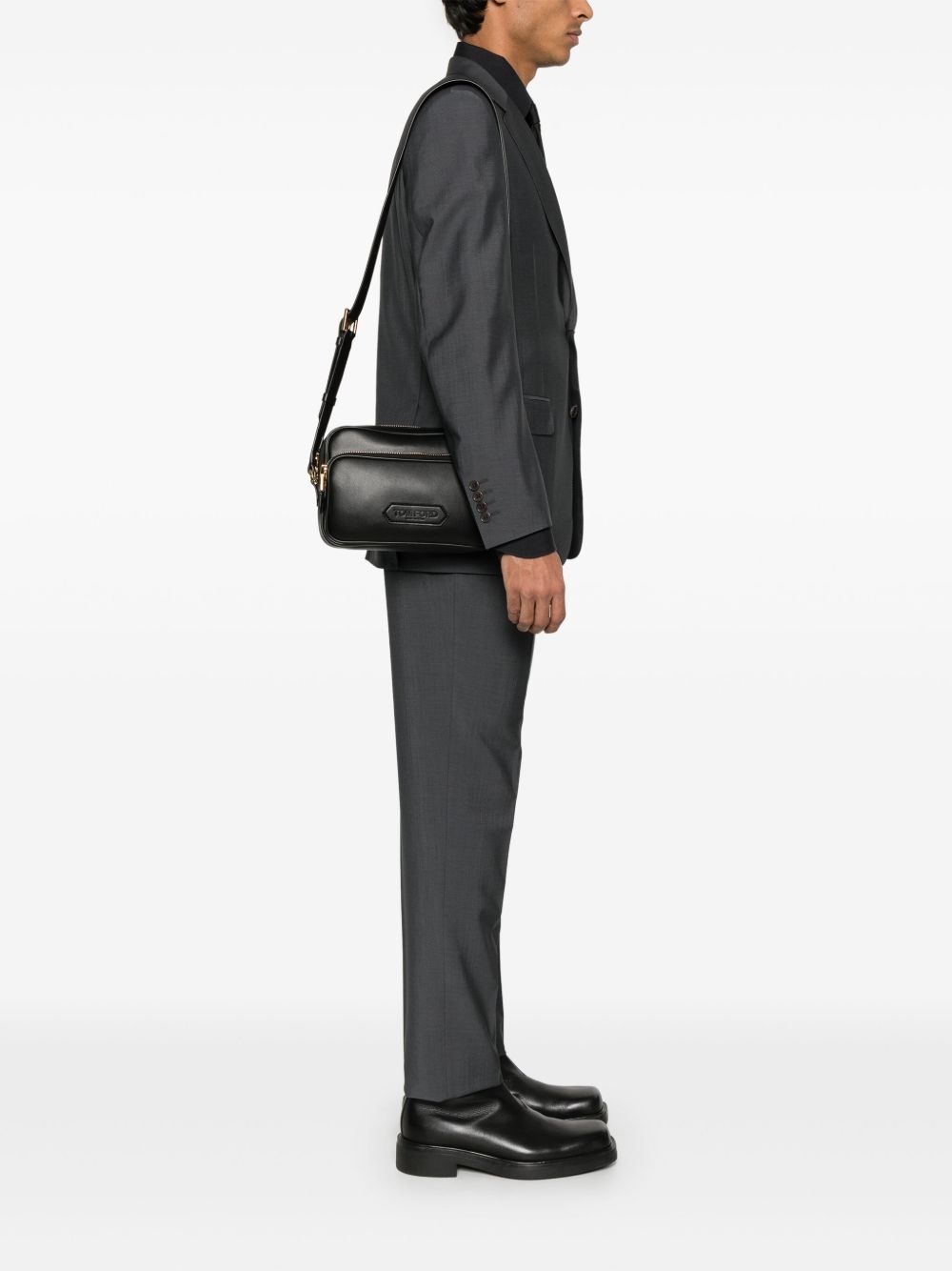 medium leather messenger bag - 2