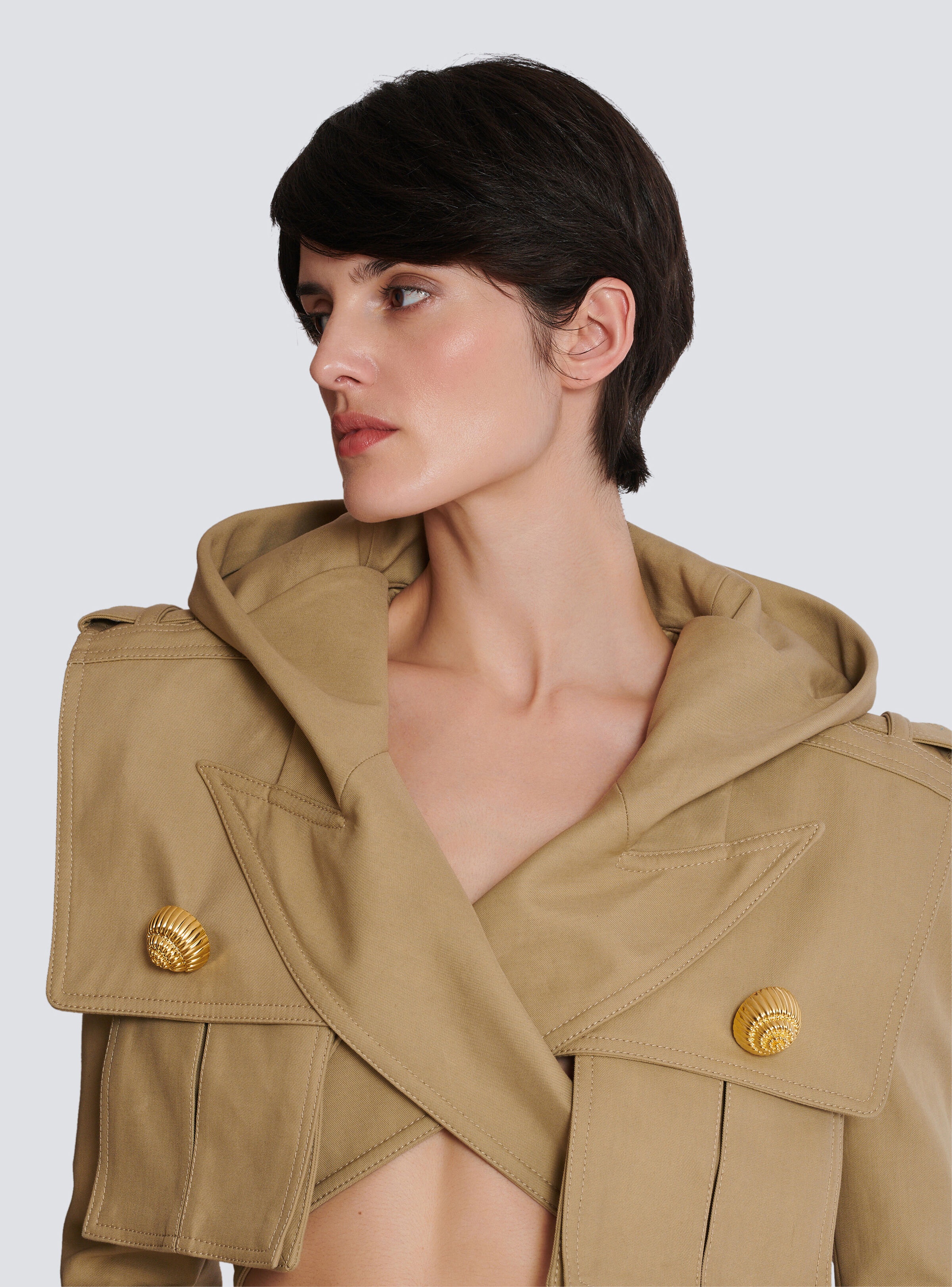 Cotton cropped hooded jacket - 7