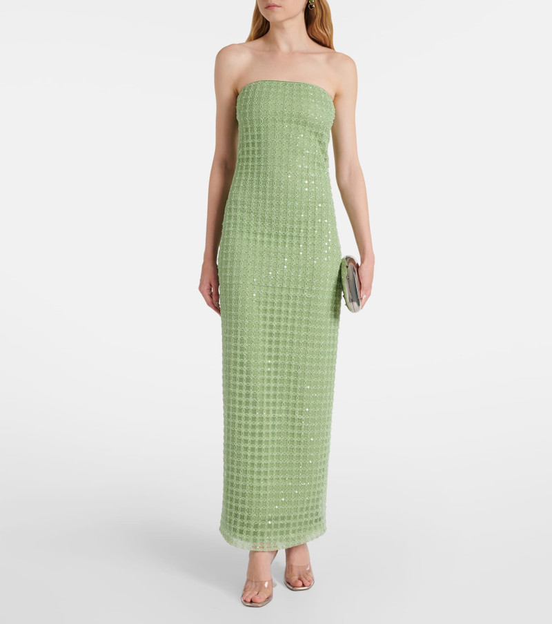 ROTATE Embellished strapless gown outlook