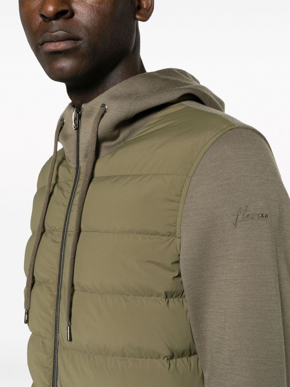 quilted-panel hooded jacket - 5